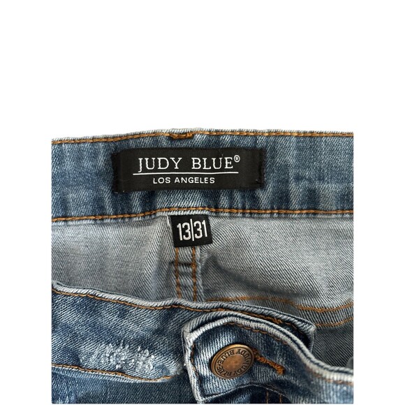 Judy Blue Women’s Denim Flare Medium Wash Blue Jeans Casual Y2K Look Size 13/31 - Picture 3 of 7